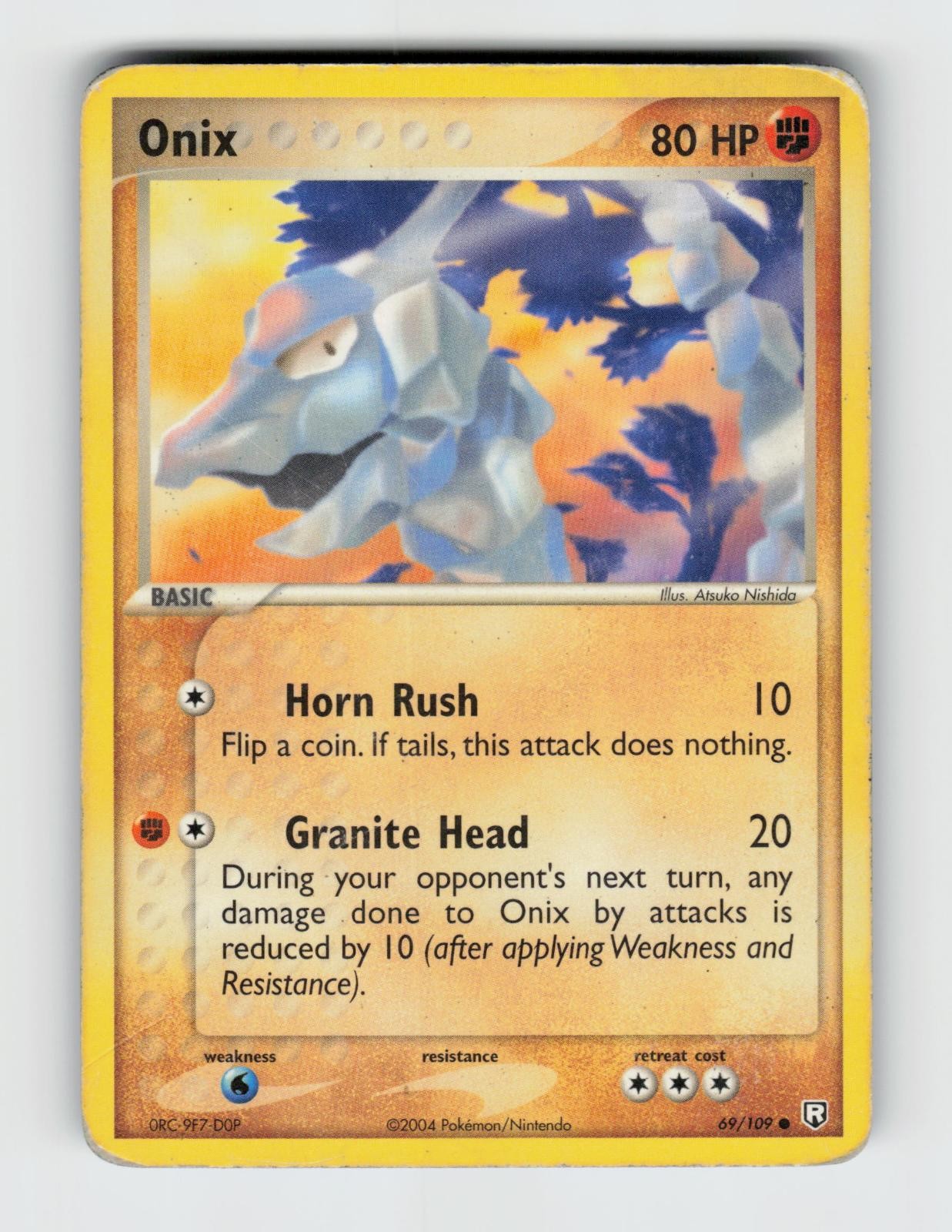 Onix 69/109 Common Team Rocket Returns Pokemon 2004 HP Nishida