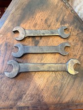 Vintage Steel Double-Ended Wrenches Set Of 3 Industrial Tool Marked 6490 6491