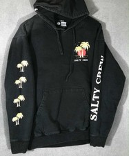 Salty Crew Hoodie Black Palm Tree Sunset Graphic Size Large 4