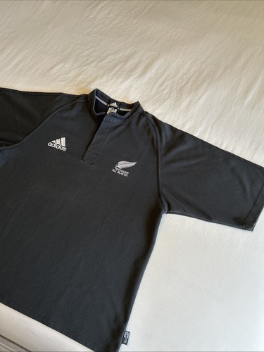 Vintage Adidas All Blacks Men's Medium New Zealand Rugby 2001 Jersey Shirt Y2K