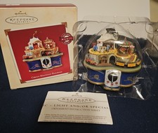 Hallmark 2002 Circus Mountain Railroad Magic Ornament - Light, Sound, Motion NEW