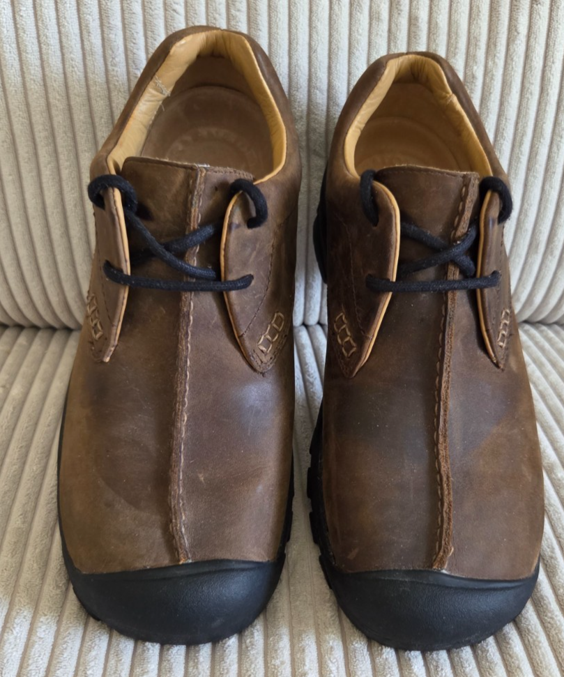 Scarpe stringate Keen da uomo in pelle marrone Boston III da trekking punta in gomma misura 9 5