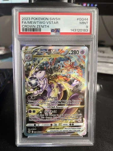 PSA 9 Mewtwo VSTAR GG44/GG70 Crown Zenith: Galarian Gallery Holo