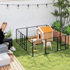 Image of PawHut Dog Pen, 12-Panel Puppy Pen for Large Dogs, 100Hcm, Black