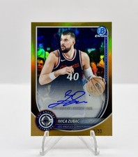 IVICA ZUBAC 2025-26 Bowman Chrome Gold Refractor Auto Pacers Clippers /50 MINT