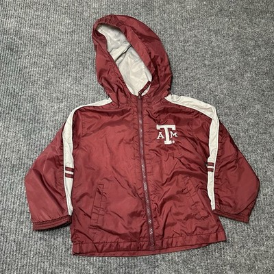 Team Athletics Texas A&M Aggies Lightweight Hooded Windbreaker Jacket Size 4T