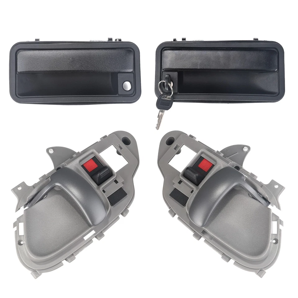 PAR de cerradura y cilindro de manija de puerta exterior delantero para Chevrolet C/K 1500 2500 3500 Foto 2 de 4