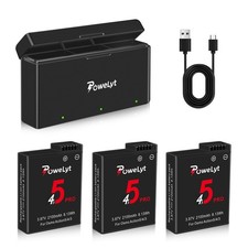 Battery 3 Packs 3.87V 2100mAh 3 Channels Charger for Osmo 360 Action 6 5 Pro 4 3