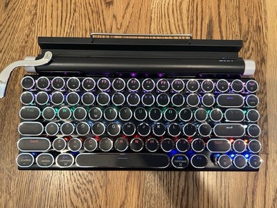 Retro Typewriter Keyboard Wireless Bluetooth Mechanical Keyboards 83 Keys NEW