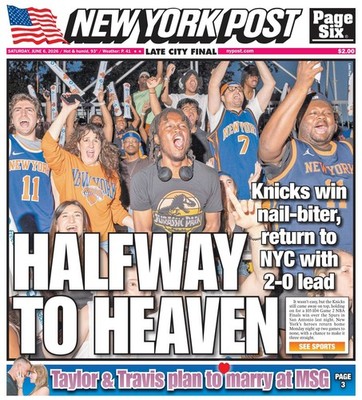 NY Knicks Beat Spurs Take 2-0 NBA Finals Lead Newspaper New York Post 6/6/2026