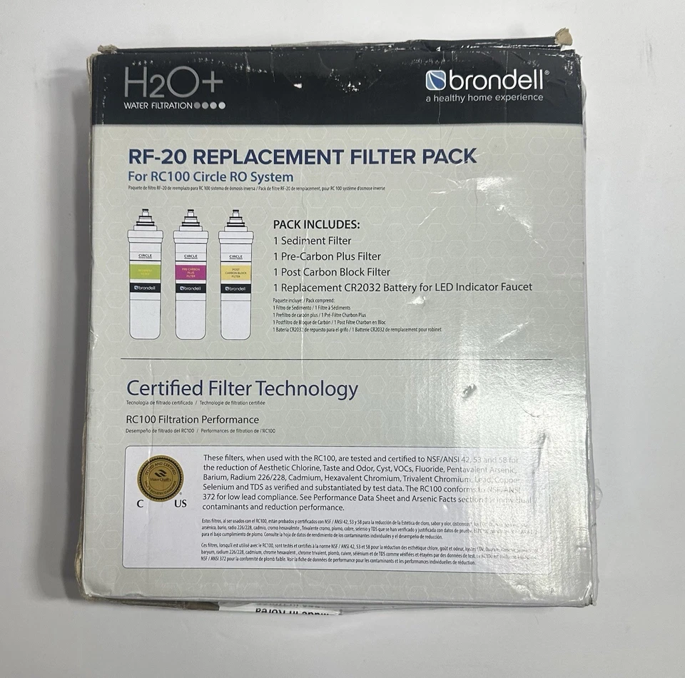 Brondell RF-20 3 piece Replacement Water Filter - Image 2 of 3