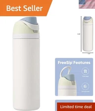 Iced Breeze 24oz Insulated Water Bottle with Straw – Perfect for Sports & Travel