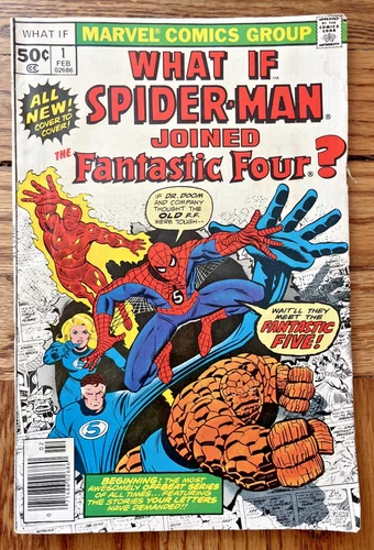 Vintage Comic Book What If Spider Man Joined the Fantastic Four? 1977 #1 Marvel