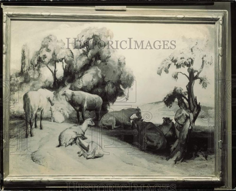 1938 Press Photo A pastoral oil painting by Henry Keller - nei47603