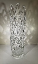 Vintage Murano Italian Handblown Lattice Woven Art Glass Vase 16  Tall