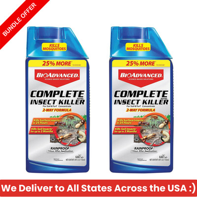 2x BioAdvanced Complete Insect Killer Concentrate 40 oz - For Outdoor Pest/Bugs