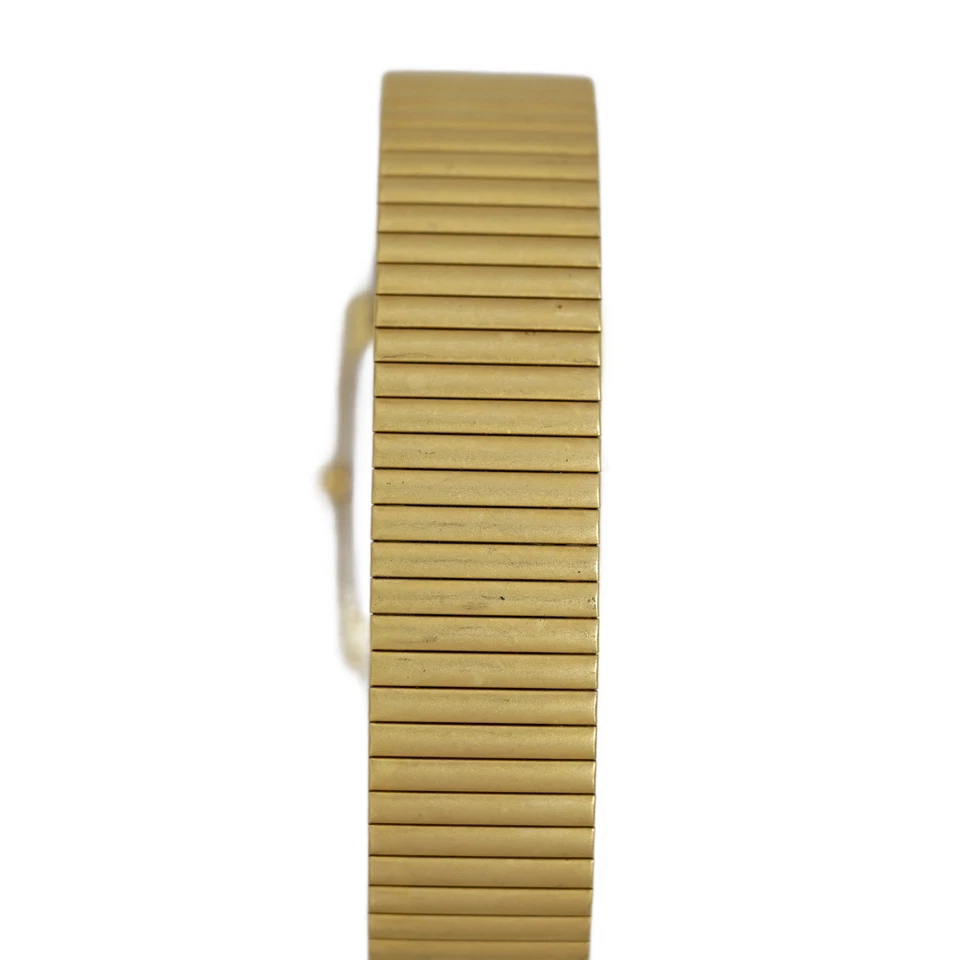 Reloj Pulsera Gruen Tank Vintage Años 90 Damas Chapado en Oro Esfera Negra Cuarzo Foto 4 de 4