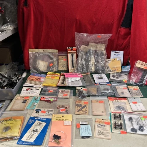 GIANT LOT  38 Mini N Scale And HO Scale Train Parts  And Accessories