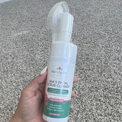 Sha's Organic Facial Brush Foam Cleanser 150ml Hyaluronic Acid Anti-Aging