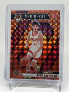 2024-24 Panini Mosaic Reed Sheppard NBA Debut Orange Mosaic /249 Rockets