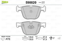 Valeo Bremsbelagsatz, Scheibenbremse 598820 FüR Alpina Bentley BMW ROLLS-ROYCE
