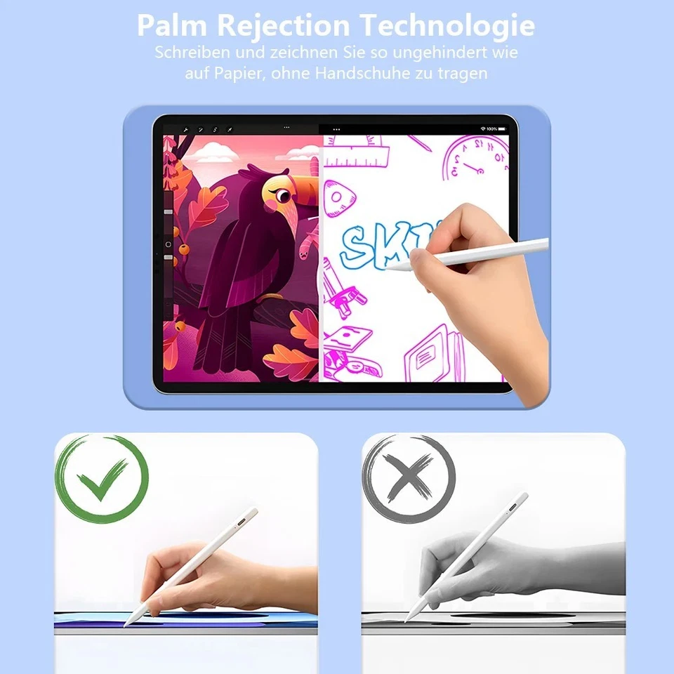 Stylus Pen For Apple Pencil with Drawing Writing Tool LED Power Indicators Gift - Image 4 of 4