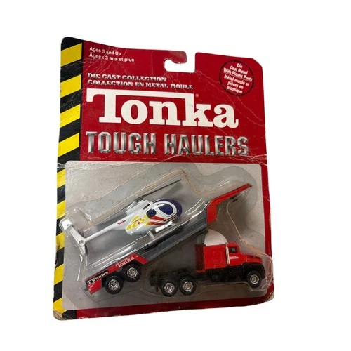 Tonka Tough Haulers Helicopter Transport Truck Diecast Toy Vintage Maisto 1999