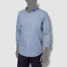 New 95 Club Room Men's Classic-Fit Blue Cotton Long-Sleeve Button Dress Shirt S