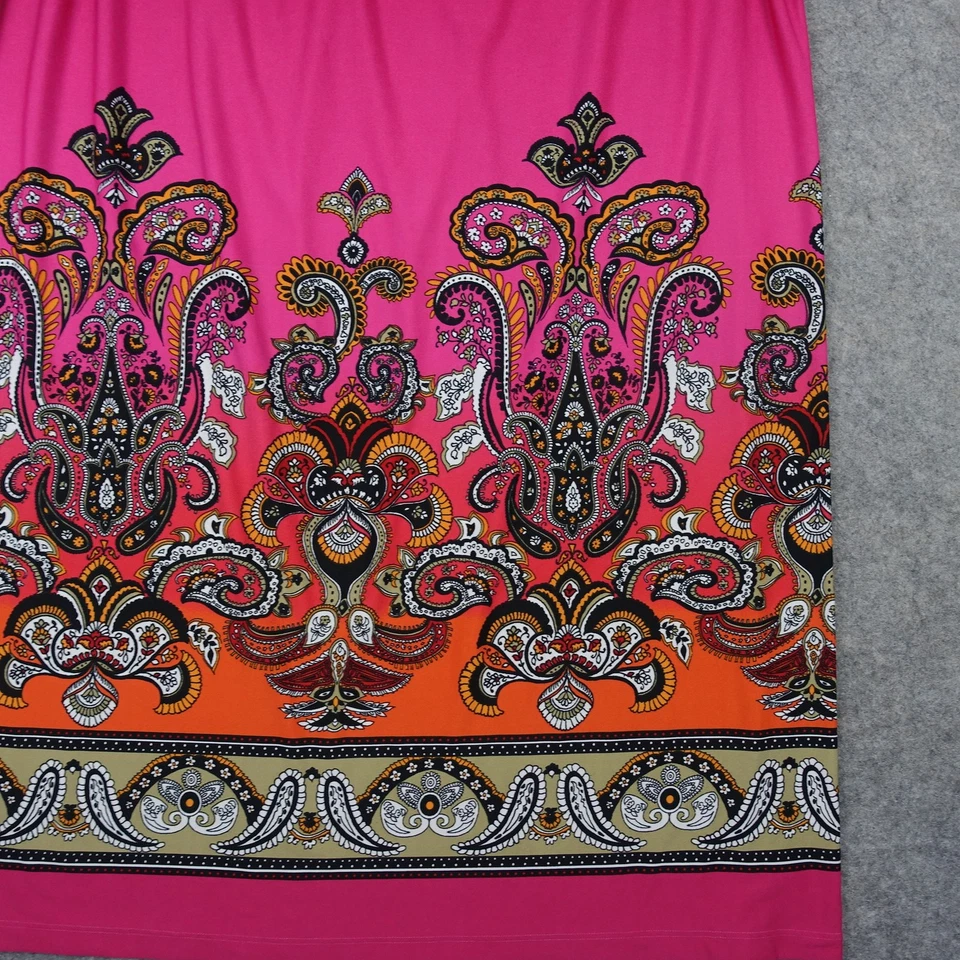 VINTAGE Bailey Blue Maxi Dress Womens Large Paisley Strapless Boho Festival VTG - Image 4 of 4