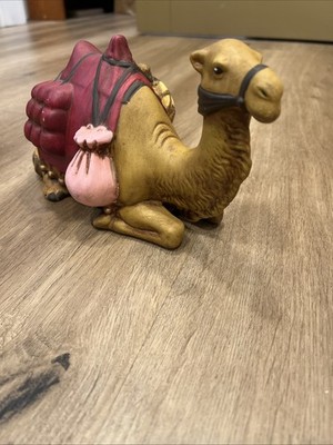 VTG Holland Mold 10'' Nativity Sitting Red Cloth Camel Hand Painted