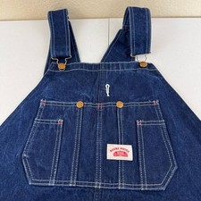 Round House Lot 966 Bib Overalls Men Size 42x30 Dark Denim Carpenter Made In USA