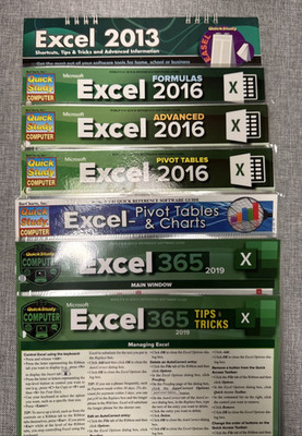 Microsoft Excel 365 Tips & Tricks Laminated BarCharts 2013 - 2019 Lot of 8