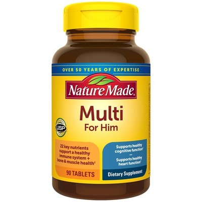 Nature Made Multivitamin for Him, Mens 90 Count (Pack of 1), Multi 