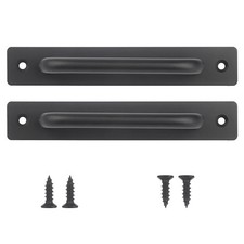 2 PCS 7.5" Black Zinc Alloy Barn Door Handle Sliding Closet Pull Plate Hardware