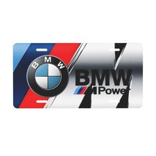 Bmw 12 X 6 In License Plate Stamped Metal Tag For Car Truck Black