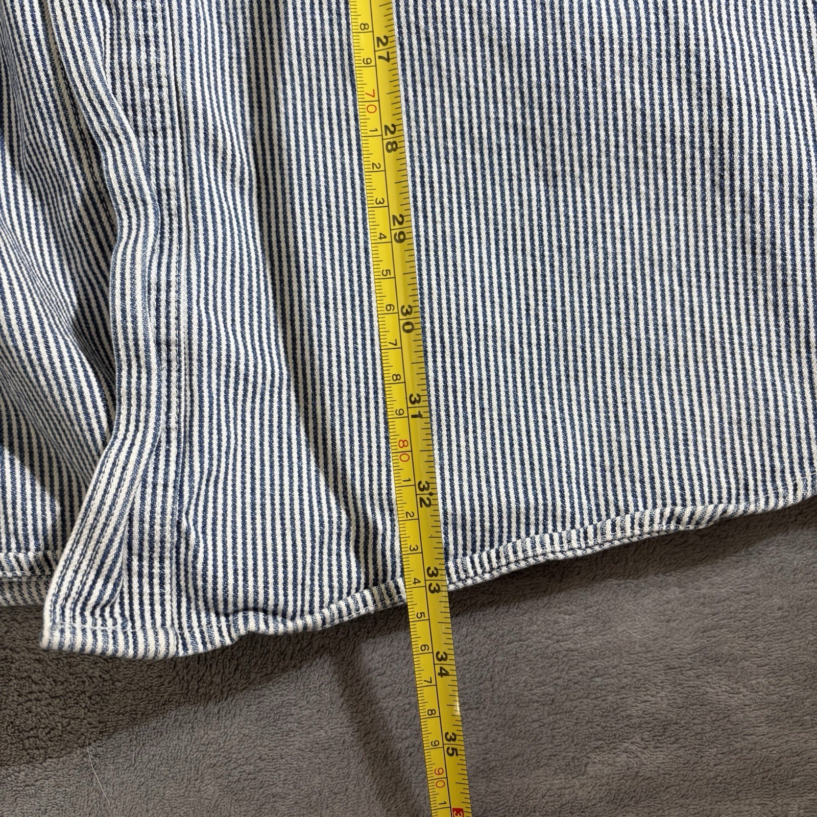 Missing Button Five Brother Hickory Stripe Long S… - image 7