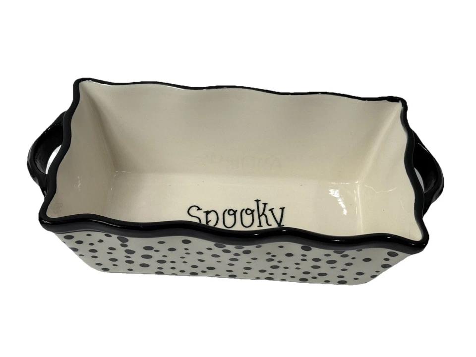 Halloween Grace’s Bake Shop Spooky - Keramik Backen Brot Laib Pfanne Jakobsmuschel Rand - Bild 1 von 4