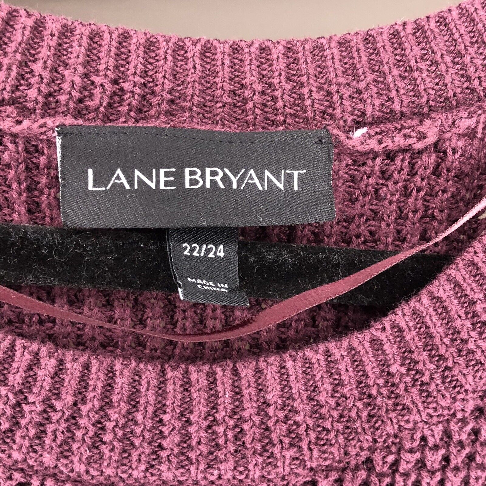 Lane Bryant Sweater Plus Size 22/24 Maroon Tie Ba… - image 5