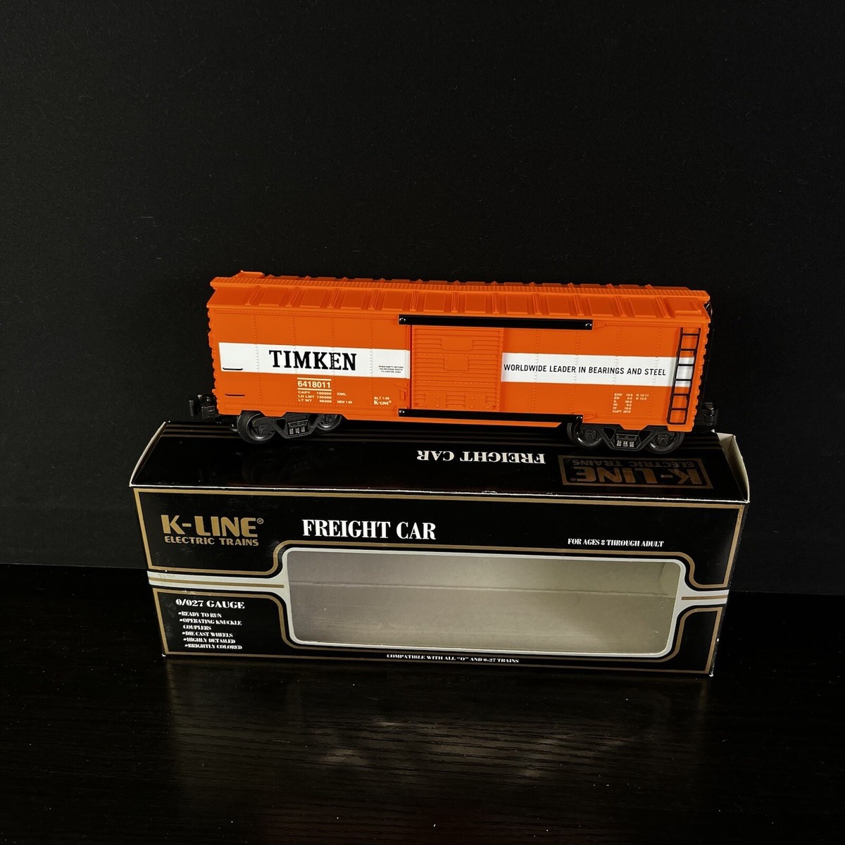 K-Line Train K641-8011 Timken Classic Boxcar Freight Car 0/027