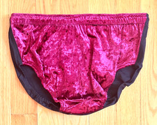 Pro Wrestling Trunks Burgundy Velvet & Black Back Sz. 40-42 XL Stretchy Spandex