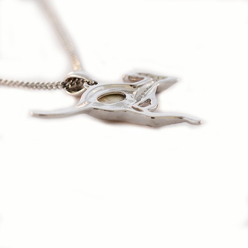 Australian Solid Opal Kangaroo Sterling Silver Necklace - 第 3/3 張圖片