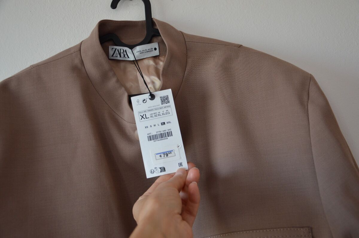 ZARA NEW BEIGE BROWN CROPPED MAXI BOMBER JACKET WITH ZARA NEW BEIGE BROWN CROPPED MAXI BOMBER JACKET WITH
