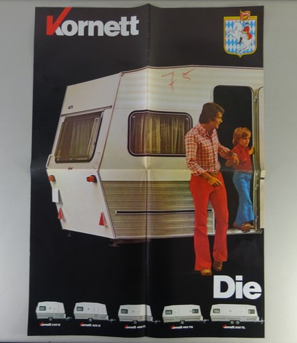 Prospekt / Broschüre Kornett Wohnwagen-Programm 340 N - 815 TK Stand 1975 - Bild 2 von 2