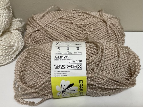 Lot of 5 Cotton Look Yarn Laura & Alaska Off White Beige - New & Partial - Picture 2 of 4