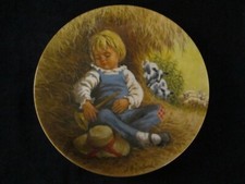 LITTLE BOY BLUE collector plate JOHN McCLELLAND sheep cows horn