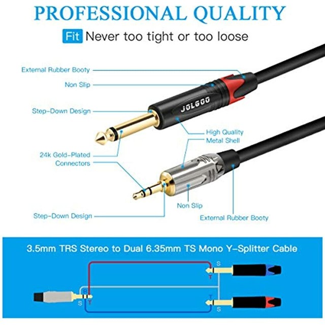 1 8 trs to dual 1 4 stereo audio cable