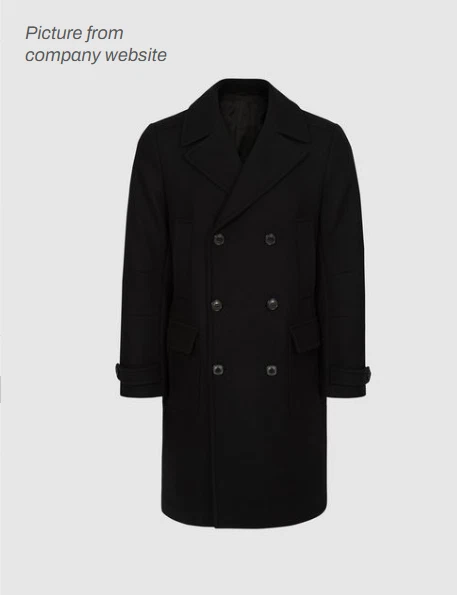 NUEVO Abrigo Reis (grande) Myers mezcla de lana negro de un solo pecho Foto 2 de 4