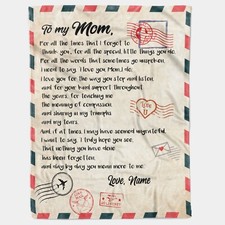 Custom Love Letter Mail Blanket To My Mom, Soft Throw Blanket For Winter Bedding
