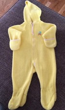 Vintage Tailered Baby Inc. 0-6M Fleece Yellow Duck Zip Pram Suit