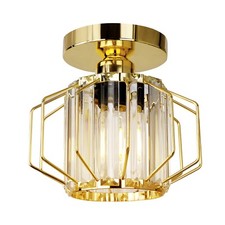HAUSPRO Rose Gold Ceiling Light Semi Flush Crystal Modern Glass Lights Lighting